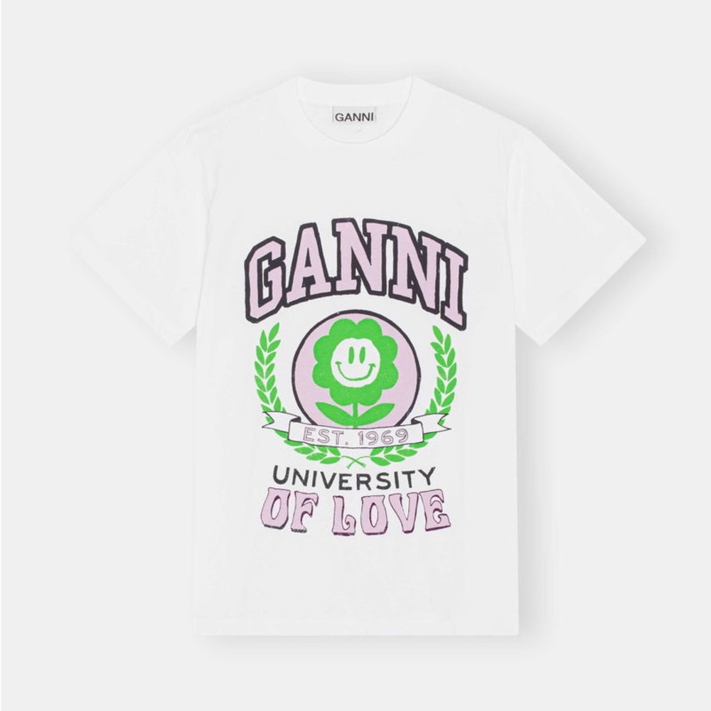 🌸 GANNI University Of Love T-Shirt size LARGE